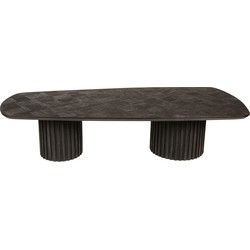 PTMD Fieron Black wooden coffee table double round base