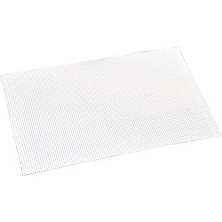 6x Rechthoekige onderleggers/placemats voor borden wit geweven print 29 x 43 cm - Placemats