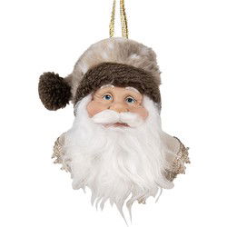 Clayre & Eef Hanger Kerstman Bruin Kunststof