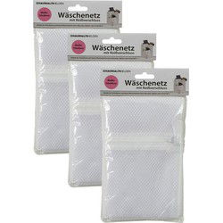 Waszak voor kwetsbare kleding wasgoed/waszak - 3x - wit - large size - 50 x 60 cm - Waszakken