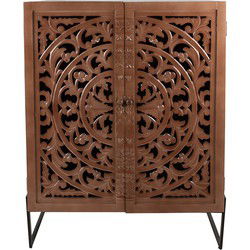 Clayre & Eef Wandkast Bruin Hout Bloemen