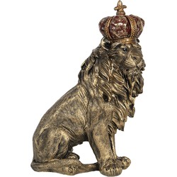 Clayre & Eef Beeld Leeuw 25x13x38 cm Goudkleurig Polyresin Woonaccessoires