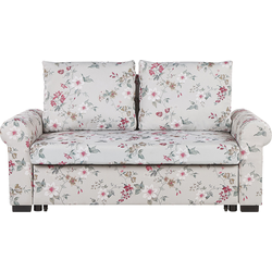 SILDA  - Slaapbank - Lichtgrijs/Bloemen - Polyester