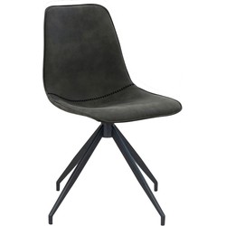 Monaco Dining Chair  - Dining Chair in microfiber with swivel, grey with black legs, HN1229