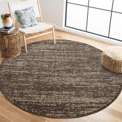 Relax Oslo - Laagpolig Effen Vloerkleed - Rond - Modern Tapijt - Bruin- 150 CM ROND