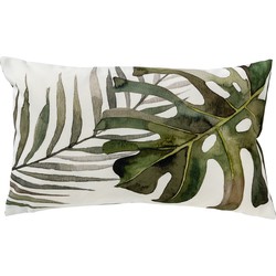 Dutch Decor LUCCA - Outdoor Sierkussen 30x50 cm - waterafstotend en uv-bestendig - Olive Branch - groen - Dutch Decor