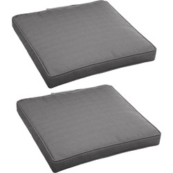 Hesperide Stoelkussens - 6x - binnen/ buiten stoel - grijs - 40 x 4 cm - tuinstoelkussens