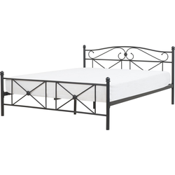 Beliani RODEZ - Tweepersoonsbed-Zwart-Staal