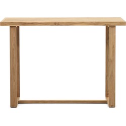 Kave Home - 100% outdoor Canadell hoge tafel in massief gerecycled teakhout 140 x 70 cm