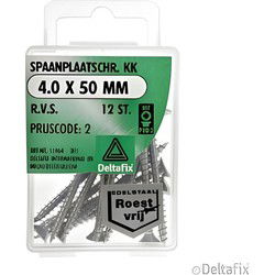 Spaanpl.schr. rvs 4.0x50mm 12st