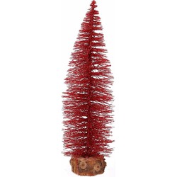 Mini kerstboom op stam 35 cm rood - Kunstkerstboom