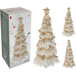 Denneboom creme 8x8x16 cm 2ass kerstversiering