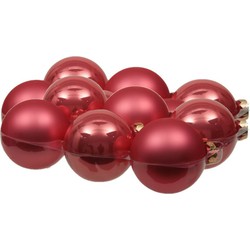 12x stuks glazen kerstballen bubblegum roze 8 cm mat/glans - Kerstbal