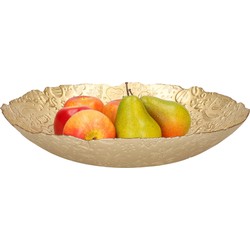 Decoratie schaal/fruitschaal van glas goud rond D40 x H7 cm - Schalen