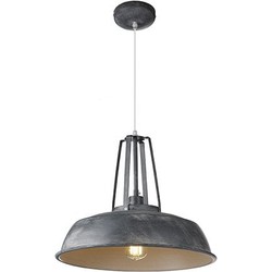 Industriële hanglamp zwart, wit, beton 45cm diameter