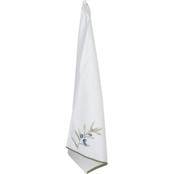 Clayre & Eef Theedoek Wit Katoen Olijven