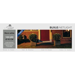 Led buxusnet verlichting met timer warm wit 90 cm - kerstverlichting lichtnet