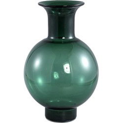 PTMD Nory Green Glass Bulb Vase Round Regular