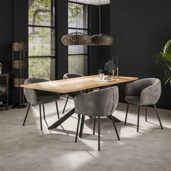 Hoyz Collection - Eetkamertafel 200 Visgraat Eiken - 4 Personen