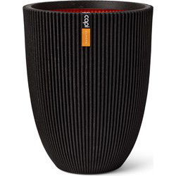 Vaas elegant Groove H58 cm zwart