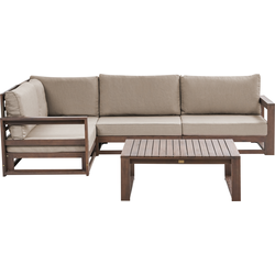 Beliani TIMOR - Loungeset-Donkere houtkleur-FSC® gecertificeerd acaciahout