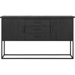 DTP Home Dresser Beam No.2, 2 doors, 3 drawers BLACK,90x158x43 cm, recycled teakwood