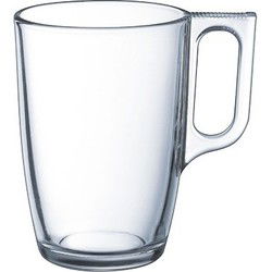 Luminarc Theeglazen - 6x stuks - glas - met oor - 320 ml - theekopjes - Koffie- en theeglazen