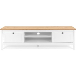 Tv-meubel 2 laden L160 cm - Witte decoratie - BERGEN