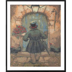 Grafix Diamond Painting Anton Pieck Man Met Rozen 40x50cm