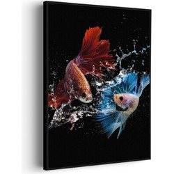 Muurwerken Akoestisch Schilderij - Twain Betta Fishes - Geluidsdempend Wandpaneel - Wanddecoratie - Geluidsisolatie - BASIC (AW 0.65) L (72X100)