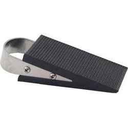 Deurstop wig rubber 130x30 rvs