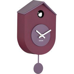 Wandklok Grato Cuckoo - Donkerpaars - 9.2x17.5x33.2cm