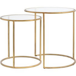Light & Living - Bijzettafel DUARTE - Ø50x52cm - Goud - Set van 2