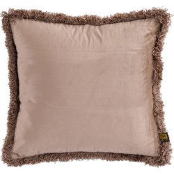 PTMD Nous Sierkussen - 45x3x45 cm - Fluweel - Taupe