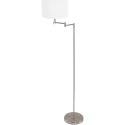 Mexlite - vloerlamp - Bella - staal - linnen metaal - Ø 45cm - E27 - 3875ST