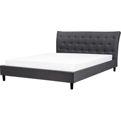 SAVERNE  - Tweepersoonsbed - Donkergrijs - 180 x 200 cm - Polyester