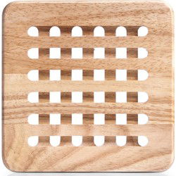 Zeller Pannenonderzetters - 4x - hout - vierkant - 20 x 20 cm - Panonderzetters