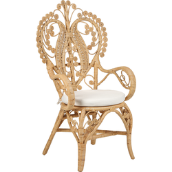 Beliani CARRARA - Fauteuil-Beige-Rotan