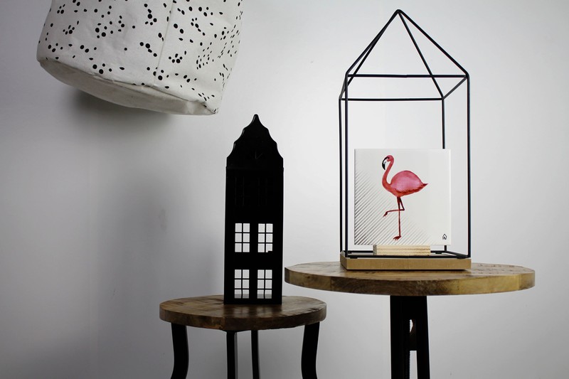 Keramische Tegel Flamingo-15x15cm-Incl. houten tegelhouder-Housevitamin - 
