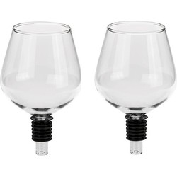 Wijnfles dop - 2x - Schenkdop groot wijnglas - wijnfles glas - Wijnafsluiters