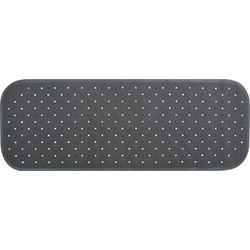 MSV Douche/bad anti-slip mat badkamer - rubber - grijs - 36 x 97 cm - Badmatjes