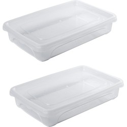 Vershoudbakje - 8x stuks - laag - transparant - 0,5 liter - 18 x 12 x 4 cm - Vershoudbakjes