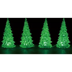 Crystal lighted tree 3 color changeable small set of 4 4,5V - LEMAX