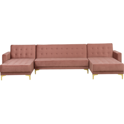 Beliani ABERDEEN - Modulaire Sofa-Roze-Fluweel