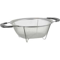 Secret de Gourmet Keuken vergiet/zeef - RVS - 22,5 x 9 cm - afgieten - Vergieten
