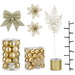 House of Seasons Kerstboom Decoratie Set - 100 Stuks - Goud