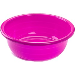 Grote kunststof teiltje/afwasbak rond 30 liter roze - Afwasbak