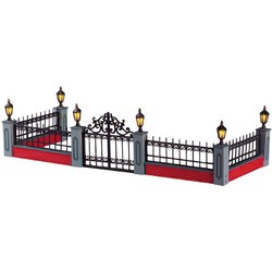 Lighted wrought iron fence