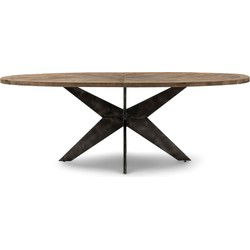 Riviera Maison Falcon Crest Elliptic Dining Table, 230x105 cm