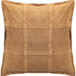 PTMD Sierkussen Cobie - 45x8x45 cm - Suede - Bruin